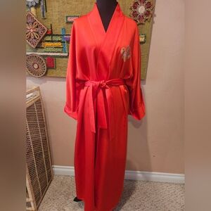 NWOT Vtg St. John Bright Red Kimono Robe